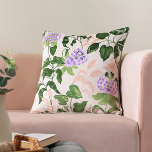 Wylder Passiflora Piped Velvet Cushion